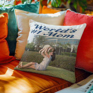 Mama Blaues Foto Kissen