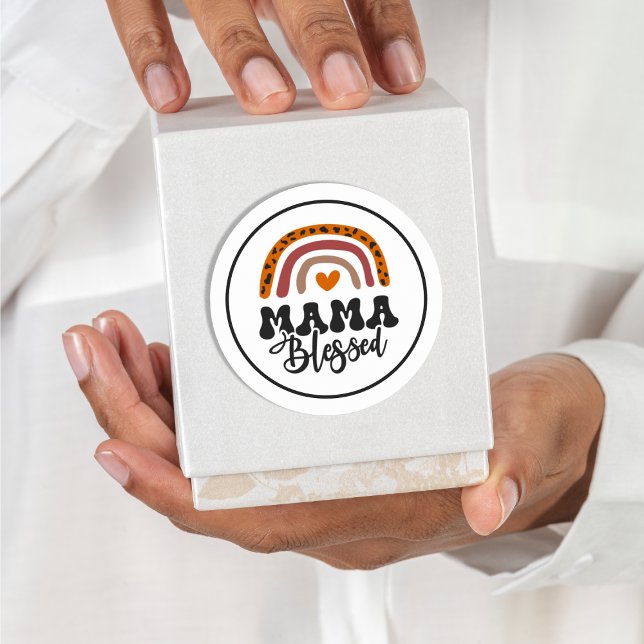 Mama Blessed Runder Aufkleber (Von Creator hochgeladen)