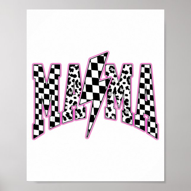 Mama Blitz Checkered Leopard Uni Moth Poster (Vorne)