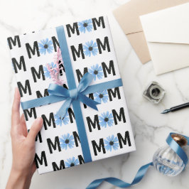 Mama Blue Daisy Design Geschenkpapier