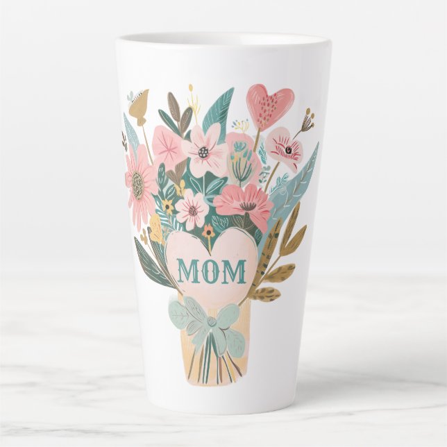Mama Blume Bouquet Latte Tasse (Vorderseite)