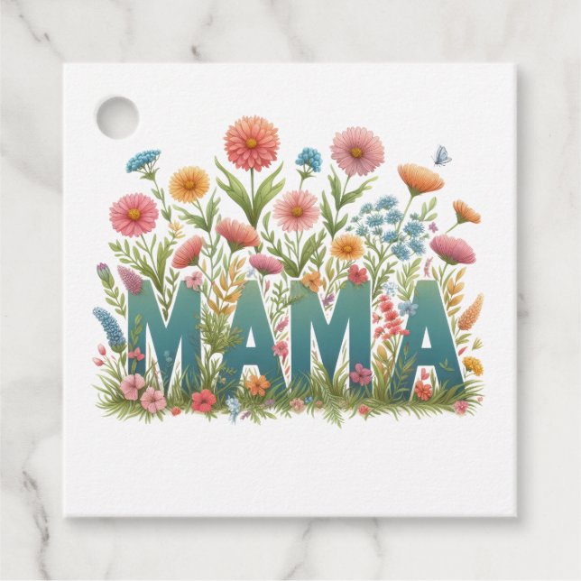 Mama-Blume Geschenkanhänger (Vorderseite)