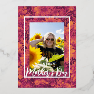 Mama Blume Glücklich Muttertag Foto Real Folien Feiertagskarte