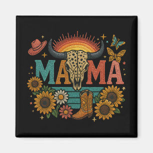 Mama Blume Stickerei Design Cowgirl Boho Mama Magnet