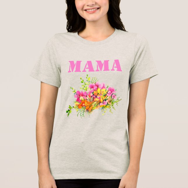 MAMA-Blume Tri-Blend Shirt (Vorderseite)