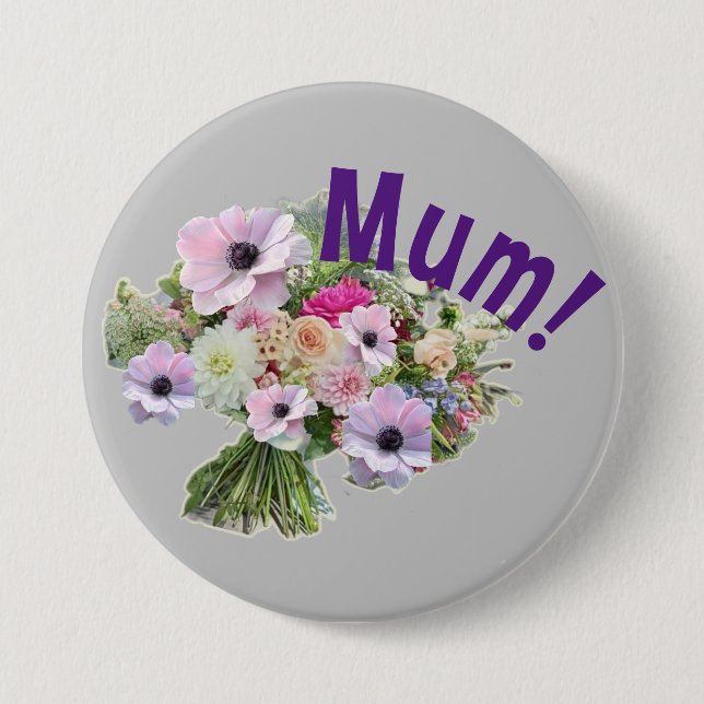 Mama! Blumen Button (Vorderseite)