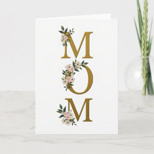Mama Blumen Gold Buchstaben Karte