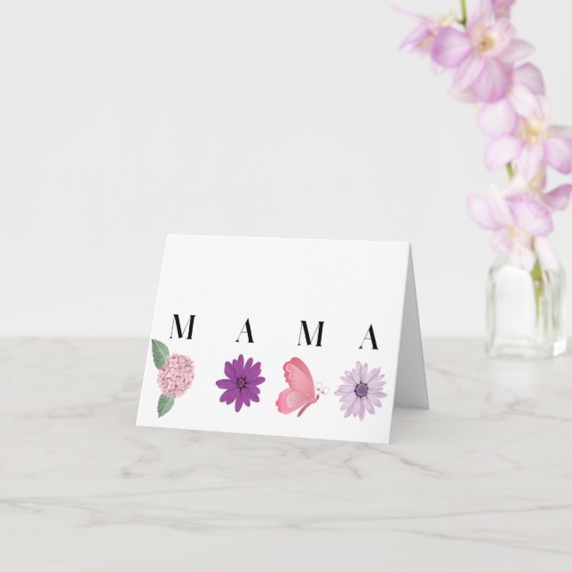 MAMA Blumen Schmetterling, Muttertag Karte (Orchidee)