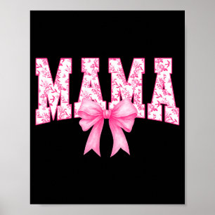 Mama Blumen-Toile rosa Wasserfarbe Kokette Schleif Poster