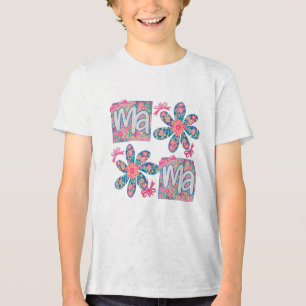 Mama: Blumenelegant im Preppy-Stil Tri-Blend Shirt