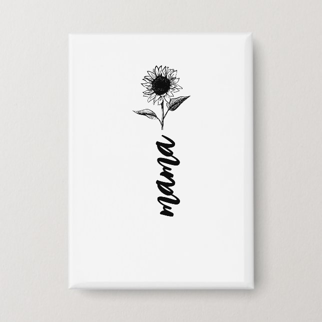 Mama-Blumengeschenk Button (Vorderseite)