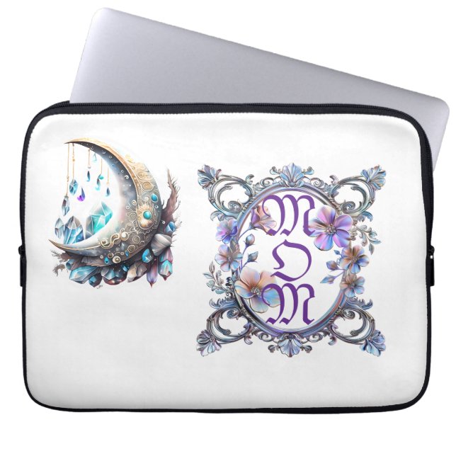 Mama Blumenrahmen Laptopschutzhülle (Vorderseite)