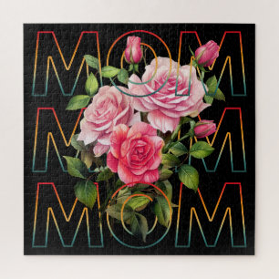Mama Blumentypografie Mütter Tagesgeschenk Puzzle