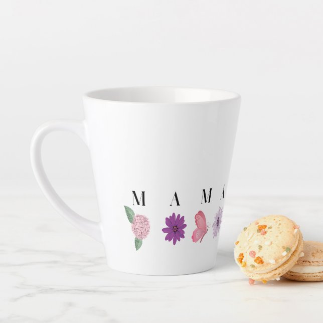 MAMA-Blumenuntersetzer – Muttertag, Geburtstagsges Milchtasse (Beispiel)