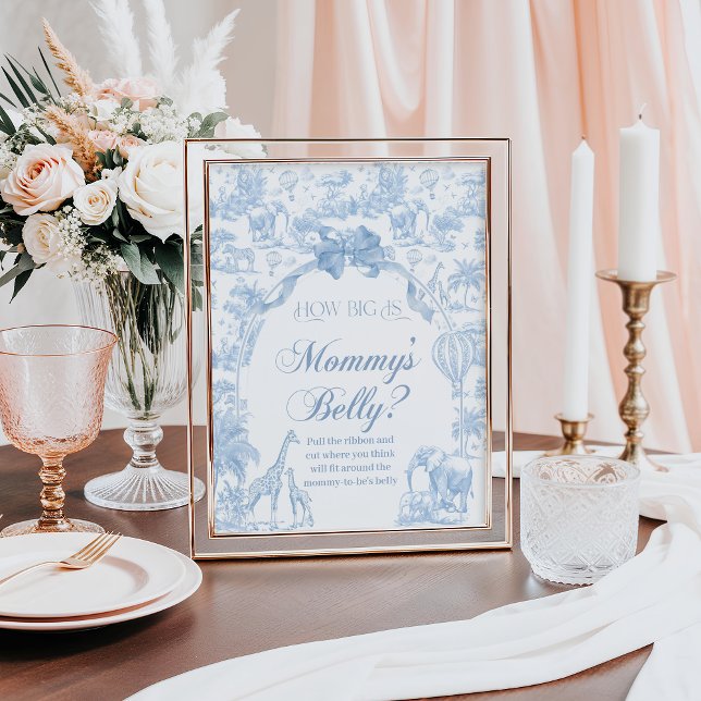 Mama Bly Blue Toile Safari TierBaby-Dusche Poster (Von Creator hochgeladen)