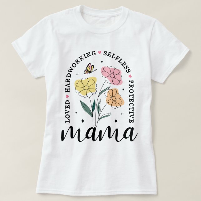 Mama Boho Blume Mama T-Shirt (Design vorne)