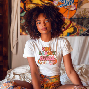 Mama Boho Rainbow Burnt Orange Floral Frauen T-Shirt