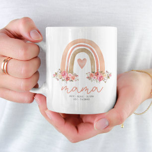 Mama Boho Rainbow Kids Names Mother's Day Kaffeetasse