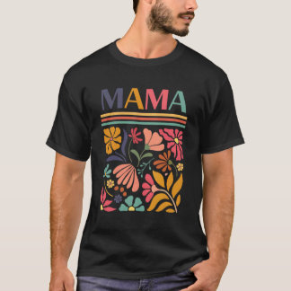 Mama Boho Retro Blumen Volkskunst Vintage Blumen T-Shirt