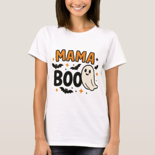 Mama Boo Orange & Black Halloween Familie Matchi T-Shirt