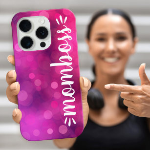 Mama Boss Babe Fun Script Typografie Bold Hot Pink Case-Mate iPhone Hülle