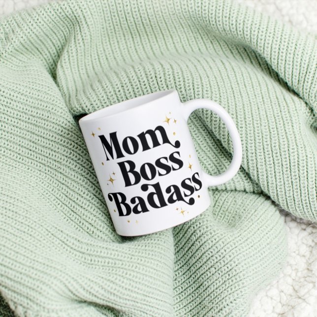 Mama Boss Badass Coffee Tasse Modern Black Gold (Von Creator hochgeladen)