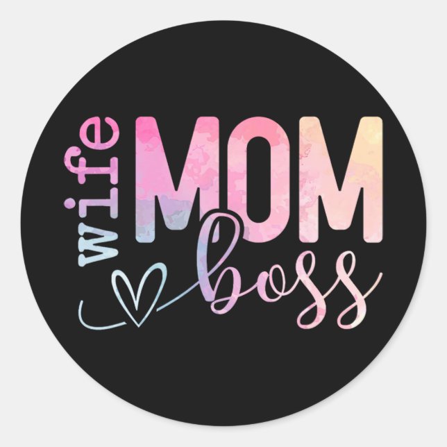 Mama Boss Funny Mothers Day Runder Aufkleber (Vorderseite)