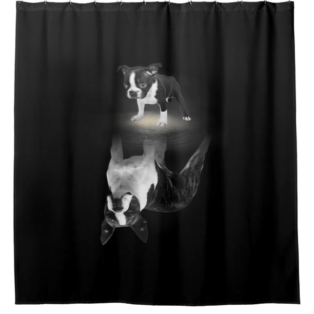 Mama Boston Terrier Dog Lover Geschenk Mutter Vate Duschvorhang (Vorderseite)