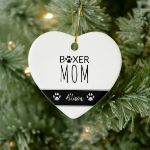 Mama Boxer Personalisiert Paw Prints Keramik Ornament