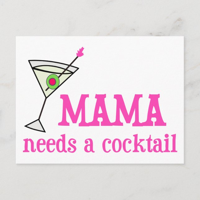 Mama braucht einen Cocktail Postkarte (Vorderseite)