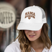MAMA Braucht Kaffee Braun Weiß Herz Kaffeebohne