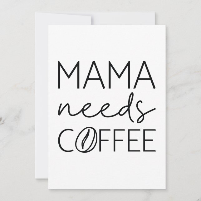 Mama braucht Kaffee Dankeskarte (Vorderseite)