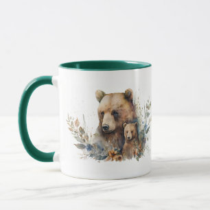Mama Braunbär und Jungtier Tasse