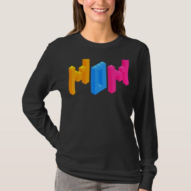 Mama Brick Builder blockt Master Builder T-Shirt (Vorderseite)