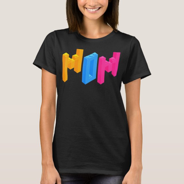 Mama Brick Builder blockt Master Builder T-Shirt (Vorderseite)
