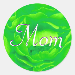 Mama Bright Green Rose Aufkleber