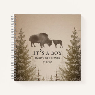 Mama Buffalo Evergreen Boy Baby Shower Notizbuch
