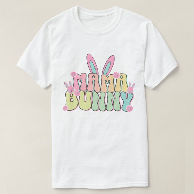 🌸 Mama Bunny Aesthetic Pastel Sticker - Niedlich  T-Shirt (Design vorne)
