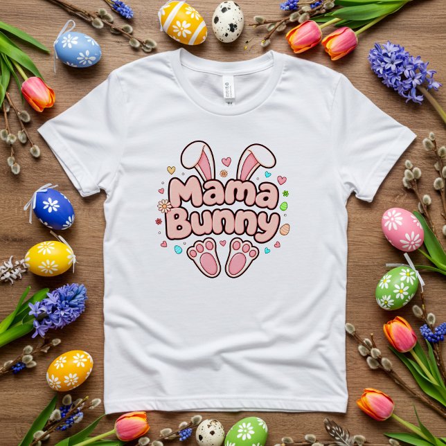 Mama Bunny Easter mit Niedlichen Kaninchenohren un Tri-Blend Shirt (Von Creator hochgeladen)