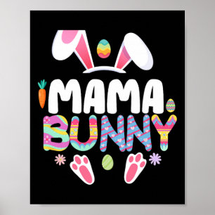 Mama Bunny Familie Matching Osterohren Bunny Women Poster