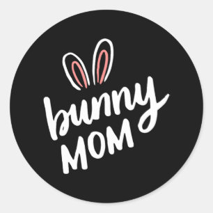 Mama Bunny Mthers Day Funny Bunnies Rabbit Runder Aufkleber