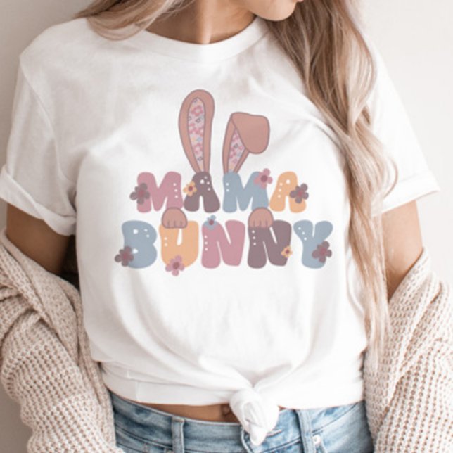 Mama Bunny Oaster Retro Spring Floral T-Shirt (Von Creator hochgeladen)