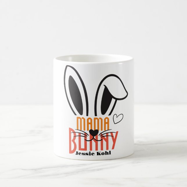Mama Bunny Oster Elegante niedliche Familie Kaffeetasse (Mittel)