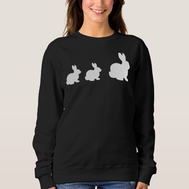 Mama Bunny Rabbit mit 2 Wertvollen kleinen Babybon Sweatshirt (Vorderseite)