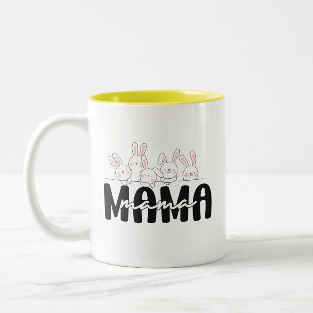 Mama Bunny Tasse - Niedliches Familienrabbit-Gesch (Links)
