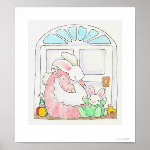 Mama Bunny und Baby Print Poster