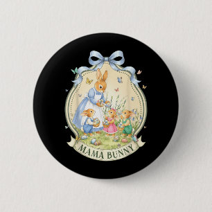 Mama Bunny Vintage für Kinder Mädchen Frauen Mutte Button