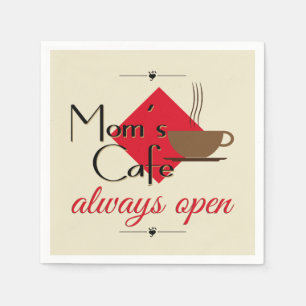 Mama Café immer geöffnet Serviette