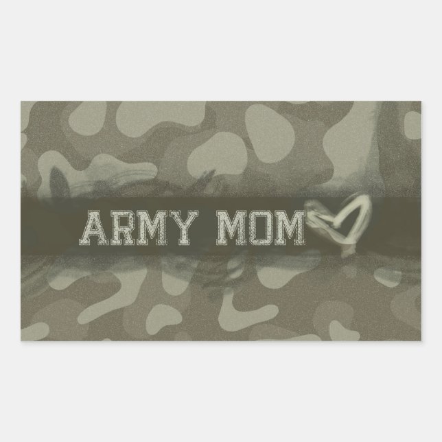 Mama Camouflage Army Herzstück der Liebe Rechteckiger Aufkleber (Vorderseite)