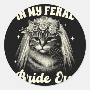 Mama Cat Bridal Hochzeit in meiner Freizeit Runder Aufkleber